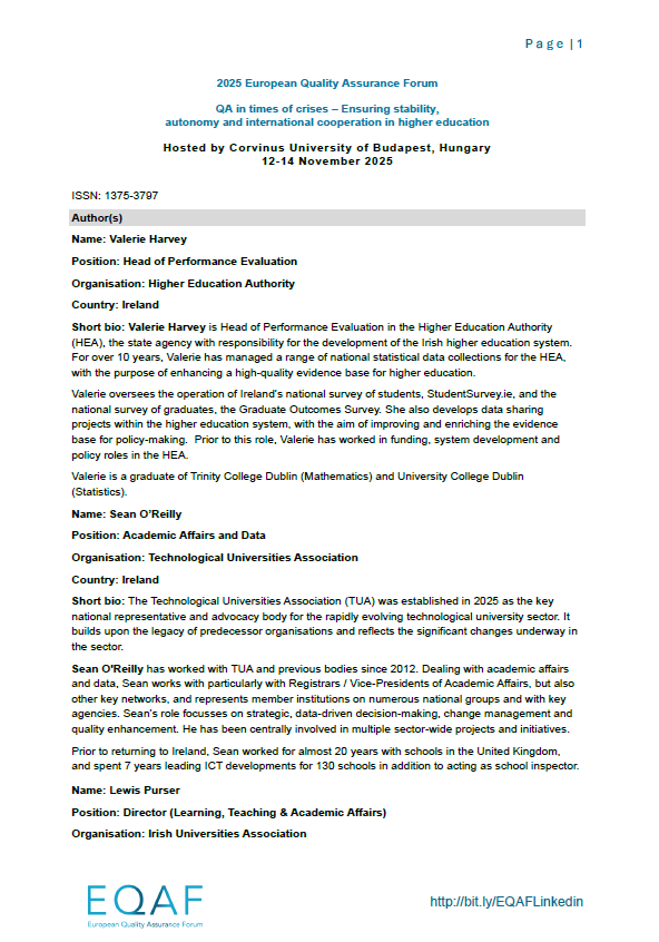 Re-imagining the Irish Survey of Student Engagement, StudentSurvey.ie