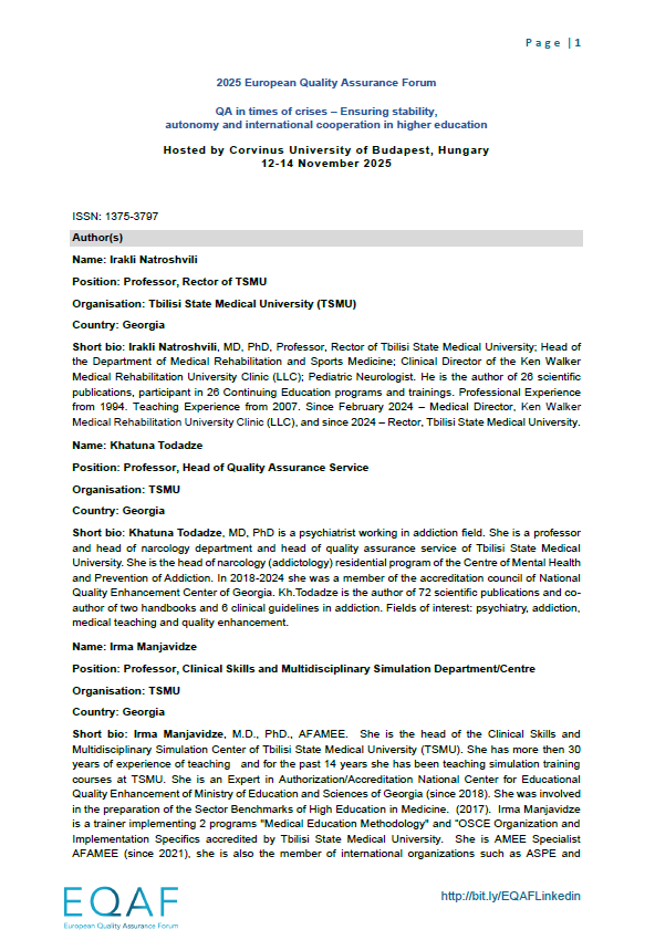 Implementation of Virtual Objective Structured Clinical Examination at Tbilisi State Medical University