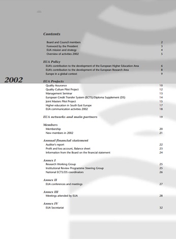 EUA Annual Report 2002